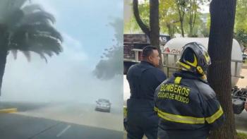Fuga de pipa de gas en Circuito Interior impacta vialidad en CDMX; no hay lesionados