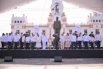 Secretario de Marina anuncia fortalecimiento institucional y regreso del Buque Escuela Cuauht&eacute;moc en aniversario de la Armada