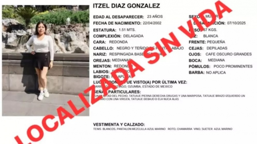 Hallan sin vida a joven desaparecida en Ozumba; cuerpo estaba en vivienda del hombre con quien salió a cenar