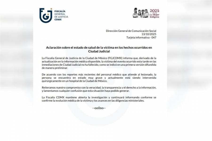 Fiscalía de CDMX rectifica versión: abogado no murió tras ataque, está grave