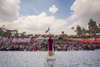 INE rechaza queja del PAN contra Claudia Sheinbaum por actos en el Z&oacute;calo y otros estados