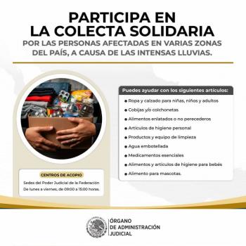 &Oacute;rgano de Administraci&oacute;n Judicial instala centros de acopio para damnificados por lluvias