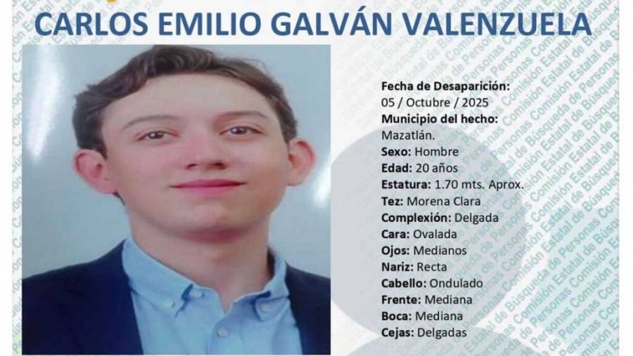 Cancelan marcha por Carlos Emilio Galván en Mazatlán ante creciente ola de desapariciones