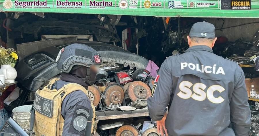 Recuperan 5 mil 700 toneladas de autopartes robadas en septiembre