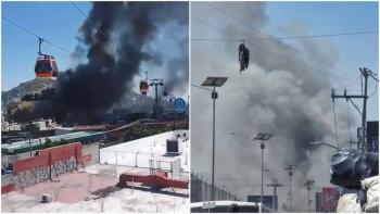 Incendio en bodega de colchones en Ecatepec provoca suspensi&oacute;n del servicio del Mexicable