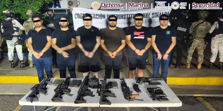 Autoridades capturan a seis presuntos integrantes de célula delictiva en Sinaloa