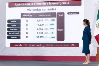 Gobierno federal reporta avances en la atenci&oacute;n por lluvias en cinco estados