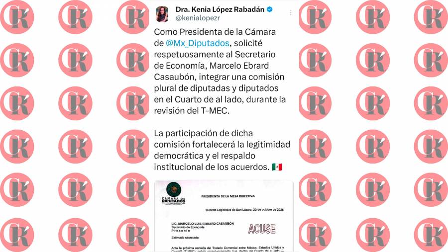 Kenia López Rabadán propone a Ebrard crear comisión plural de diputados para seguimiento del T-MEC