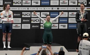 La ciclista mexicana Yareli Acevedo, campeona mundial en prueba por puntos