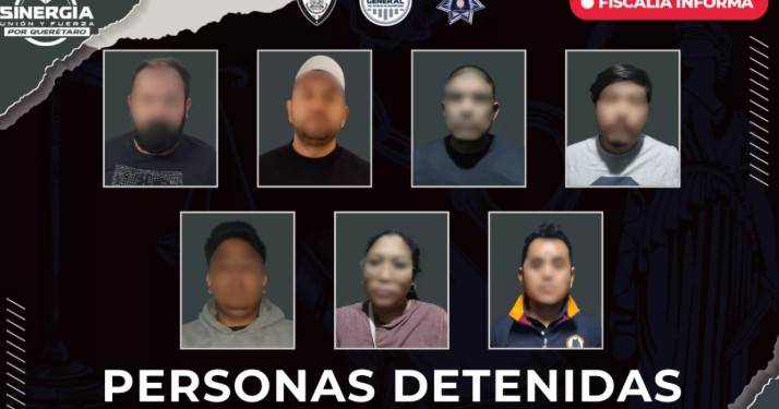 Fiscalía detiene a siete personas en 12 cateos simultáneos