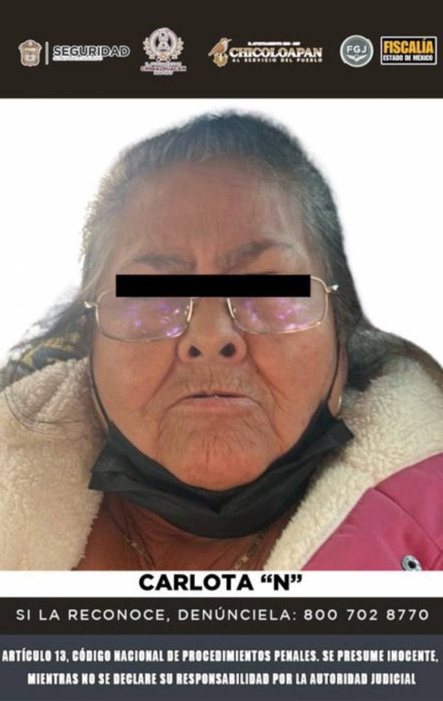 Aplazan decisi&oacute;n sobre prisi&oacute;n domiciliaria de Carlota, adulta mayor acusada de homicidio en Chalco