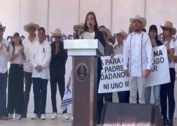 Grecia Quiroz solicita apoyo federal para atender la violencia en Uruapan