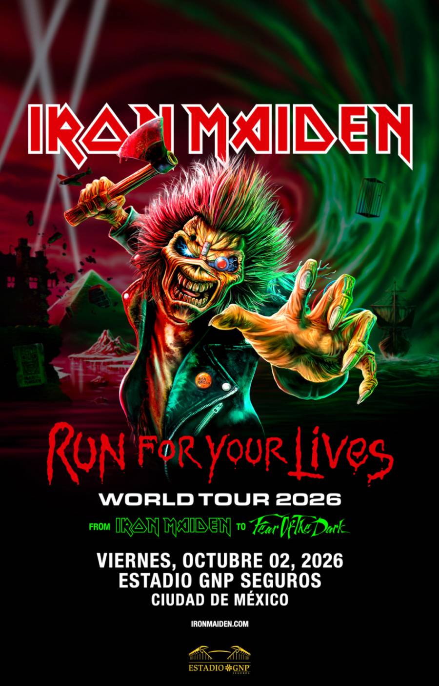 IRON MAIDEN TRAER&Aacute; A M&Eacute;XICO SU ACLAMADA GIRA MUNDIAL RUN FOR YOUR LIVES POR SU 50 ANIVERSARIO