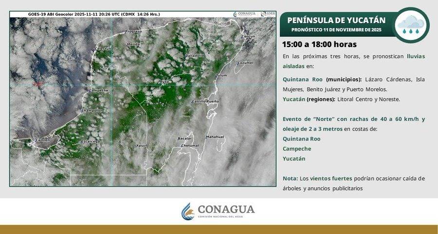 Cierran puertos en Yucatán y Quintana Roo por evento de norte y fuertes vientos en el Golfo y Caribe