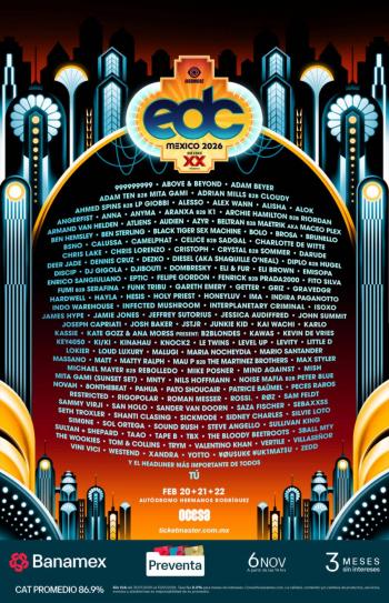 ¡EDC M&Eacute;XICO 2026 DEVELA EL LINEUP DEL FESTIVAL DE M&Uacute;SICA ELECTR&Oacute;NICA M&Aacute;S GRANDE DE LATINOAM&Eacute;RICA