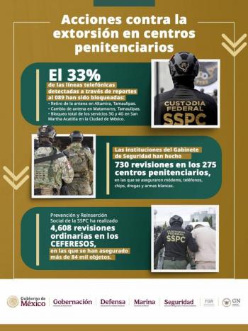 Refuerzan combate a la extorsi&oacute;n desde centros penitenciarios tras estrategia nacional