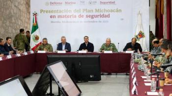 Gabinete de Seguridad revisa avances en ‘Plan Michoac&aacute;n’ desde Morelia y Uruapan