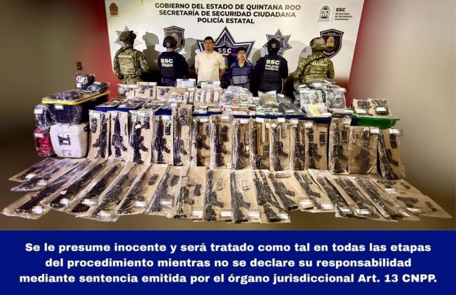 Autoridades de Quintana Roo desarticulan célula armada del CJNG y aseguran equipo táctico y drogas