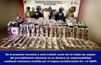 Autoridades de Quintana Roo desarticulan c&eacute;lula armada del CJNG y aseguran equipo t&aacute;ctico y drogas