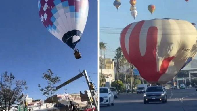 Aterrizajes de emergencia de globos del Festival Internacional del Globo sorprenden en avenidas de León