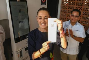 Sheinbaum inaugur&oacute; tramo de la L&iacute;nea K del Tren Interoce&aacute;nico en Chiapas