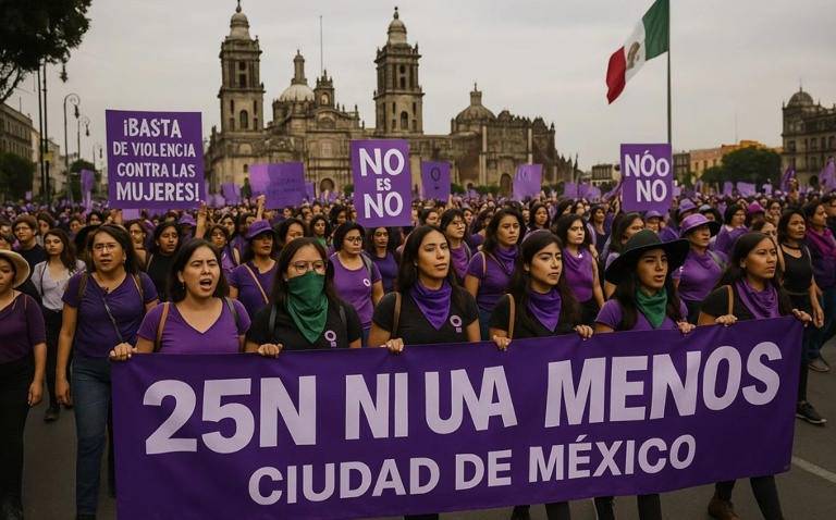 Blindan de calles y Palacio Nacional por la marcha del 25N