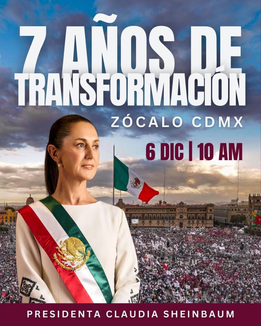 Celebración por los 7 años de la 4T genera gran entusiasmo nacional, afirma la presidenta