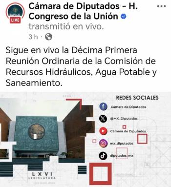 Comisi&oacute;n aprueba Ley de Aguas; podr&iacute;an llevarla hoy a Pleno