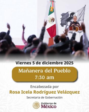 Secretaria de Gobernaci&oacute;n encabezar&aacute; la ma&ntilde;anera de este viernes