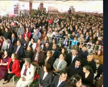 Acompa&ntilde;a Mariela Guti&eacute;rrez a Delfina G&oacute;mez en el Primer Informe de Gobierno en Tec&aacute;mac