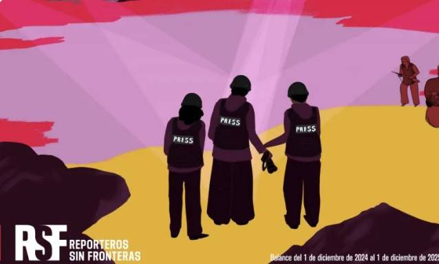 Reporteros sin Fronteras reportan 67 periodistas asesinados en 2025