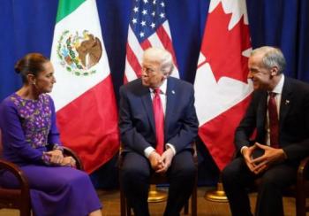 De qu&eacute; se habl&oacute; durante el encuentro informal entre Sheinbaum, Trump y Carney
