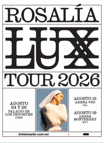 Rosal&iacute;a anuncia gira global Lux Tour 2026