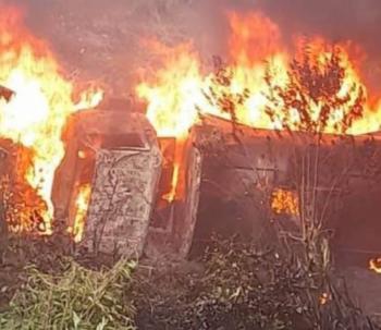 Hombre muere calcinado en explosi&oacute;n de pipa en Chiapas