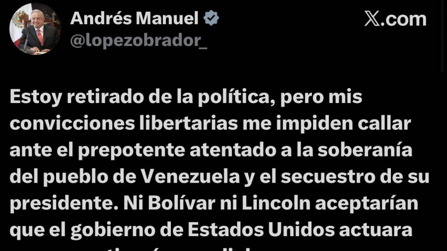 Condena AMLO “secuestro” de Maduro y advierte a Trump: “La política no es imposición”