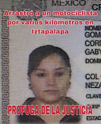 Identifican a presunta responsable de atropellar y arrastrar a motociclista en Iztapalapa