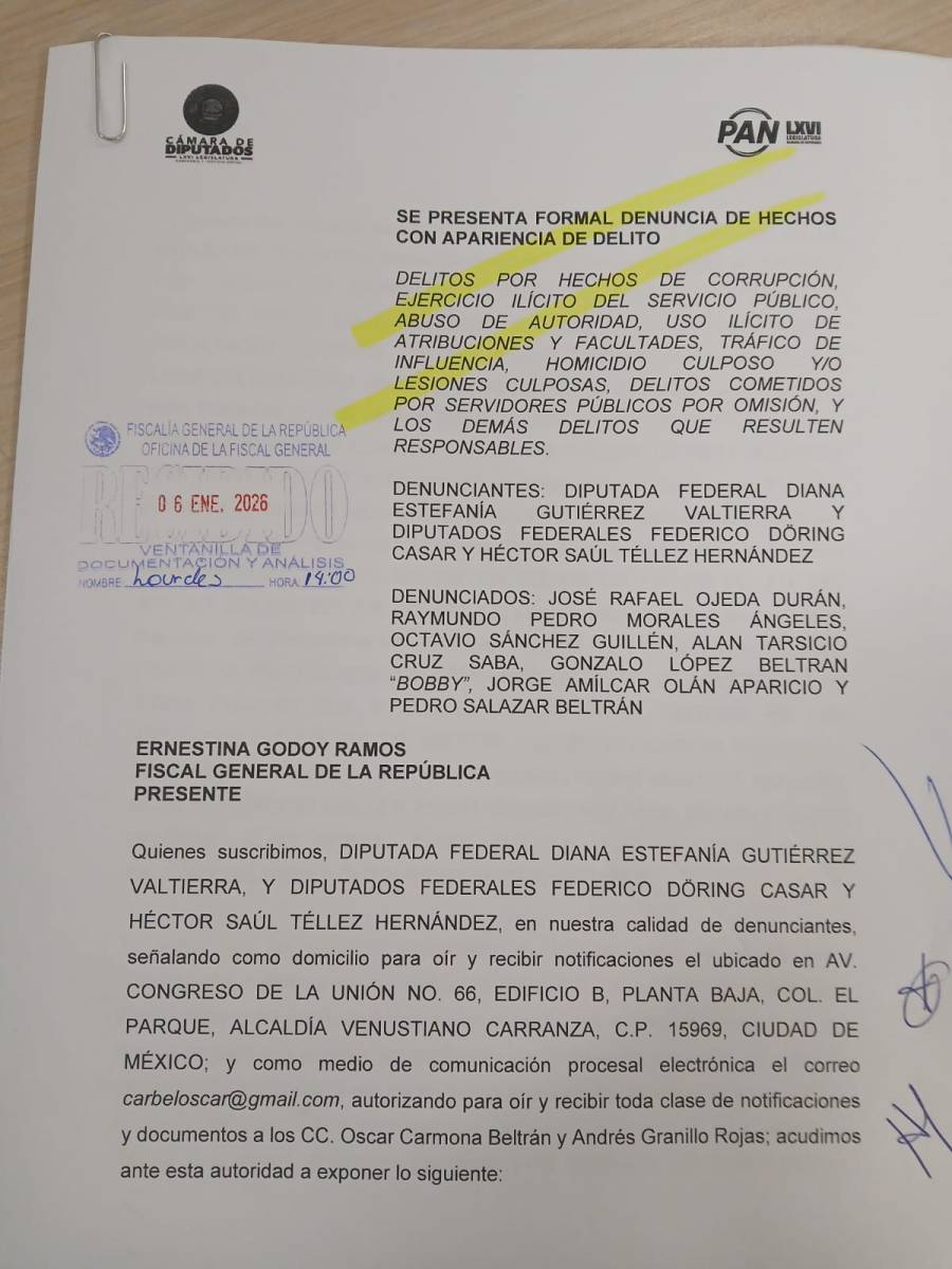 PAN presenta denuncias por irregularidades en el Corredor Interoce&aacute;nico; exige investigaci&oacute;n a fondo