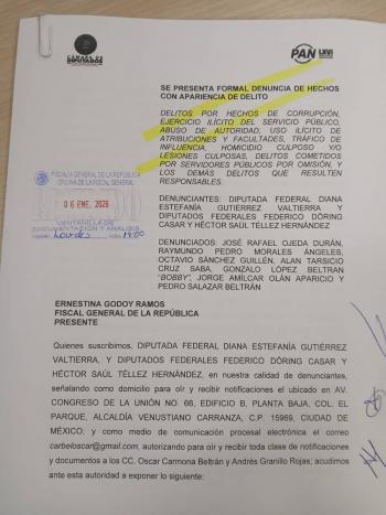 PAN presenta denuncias por irregularidades en el Corredor Interoce&aacute;nico; exige investigaci&oacute;n a fondo