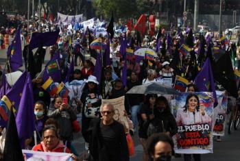 Manifestaciones en CDMX en apoyo al pueblo venezolano