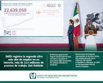 Ciudad de M&eacute;xico registra cifra hist&oacute;rica de empleo formal con m&aacute;s de 3.6 millones de afiliados al IMSS