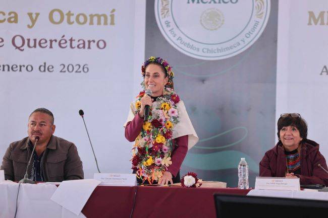 Claudia Sheinbaum entrega reconocimiento al Ejido Nuevo Cruz del Palmar en San Miguel de Allende