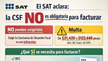 Aclara SAT que Constancia de Situaci&oacute;n Fiscal no es requisito para emitir factura