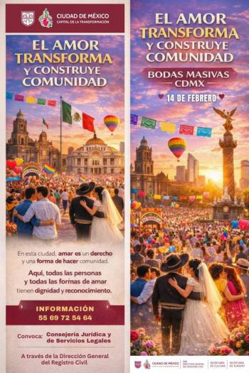 Bodas colectivas en CDMX este 14 de febrero: conoce la convocatoria oficial del Gobierno de M&eacute;xico
