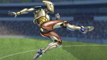 Robots saltan a la cancha en un Mundialito de f&uacute;tbol programado por j&oacute;venes