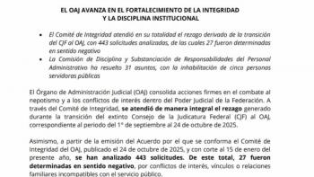 OAJ intensifica combate al nepotismo y a los conflictos de inter&eacute;s, asegura