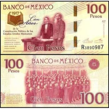 Banxico presenta billete de 100 pesos por su centenario hist&oacute;rico