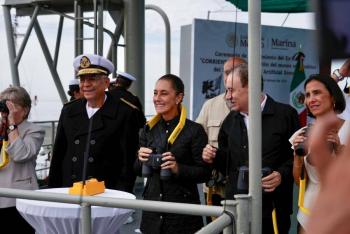 Presidenta presenta proyecto de expansi&oacute;n del Puerto de Guaymas