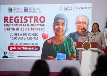 Nuevo periodo de registro para pensiones del Bienestar inicia del 16 al 22 de febrero