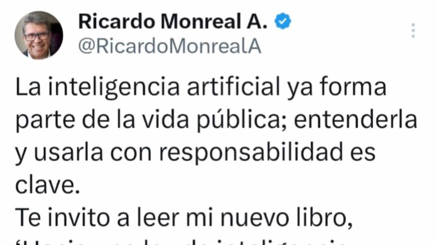 Monreal va por regular la inteligencia artificial