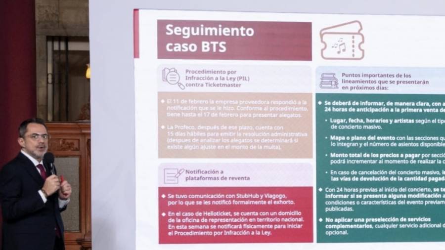 Profeco pone freno a precios din&aacute;micos en venta de boletos y sigue la denuncia en caso BTS